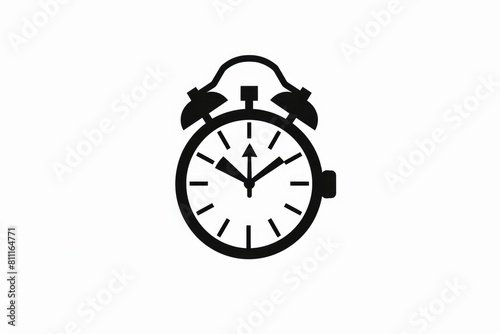 Classic vintage alarm clock in black and white. Perfect for time management concepts photo