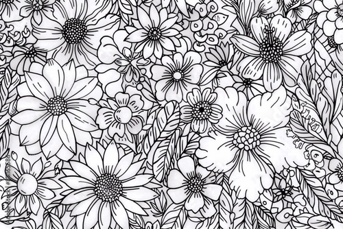 Coloring book antistress field nature