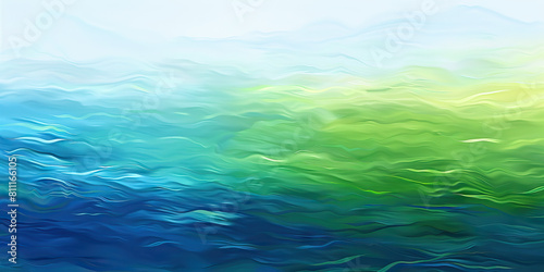 Mindful Breathing Exercise: Clean Background with Calming Blue and Green Shades, Ideal for Mindfulness Practices