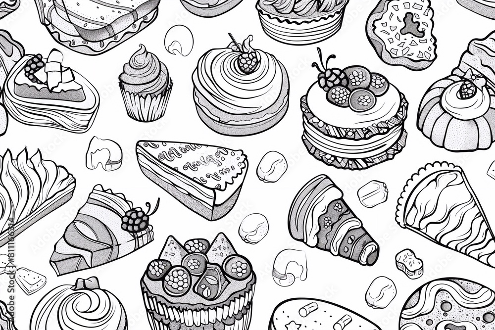Coloring book antistress sweets