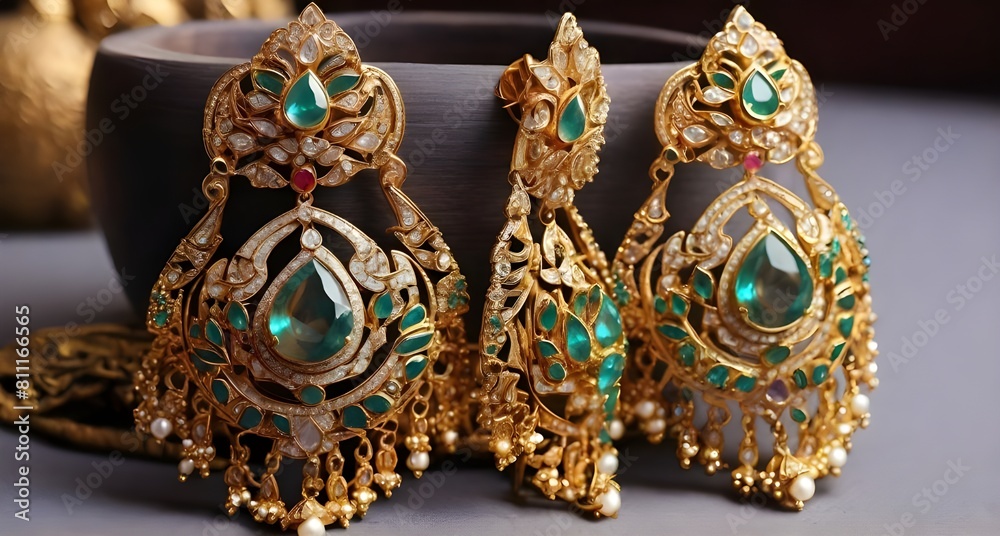 Beautiful Antique Golden pair of earrings, Luxury female jewelry, Beautiful Antique Golden pair of earrings, Luxury female jewelry,