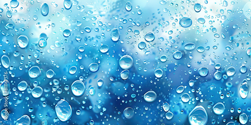 Clean Water Droplets  Background with Aqua Blue and White Tones  Conveying Hydration and Clarity.