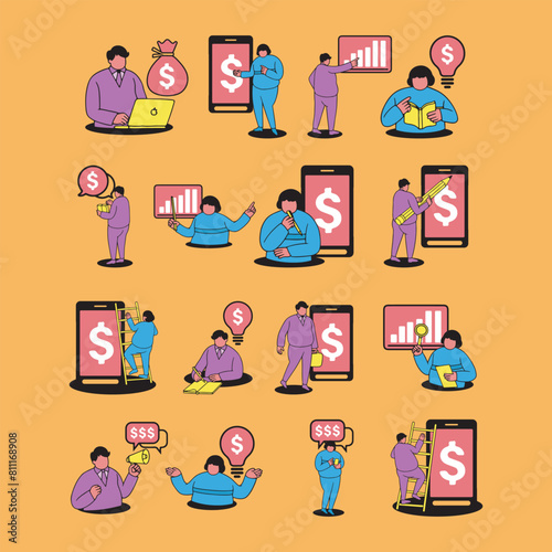 Business Finance Figure Illustrations Collection