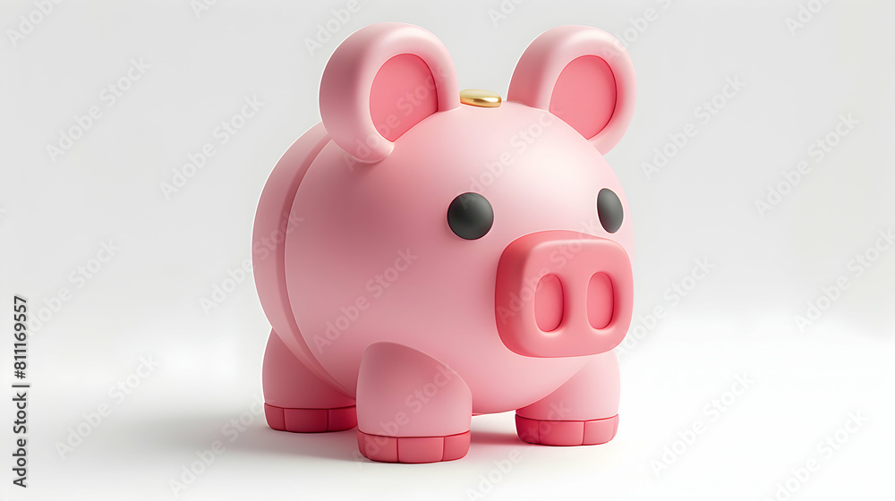 Womens Financial Empowerment Seminar: 3D Cute Icon Depicting Investment, Savings, and Financial Independence Strategies in Isometric Scene