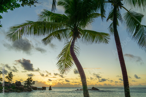 Seychelles beach sunset