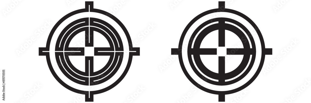 Target icon set. Icons for business goals and missions. Ambition and opportunity symbols, sales focus icons. Target icon set. Icons for business goals and missions. Ambition and opportunity symbols, sales focus icons.