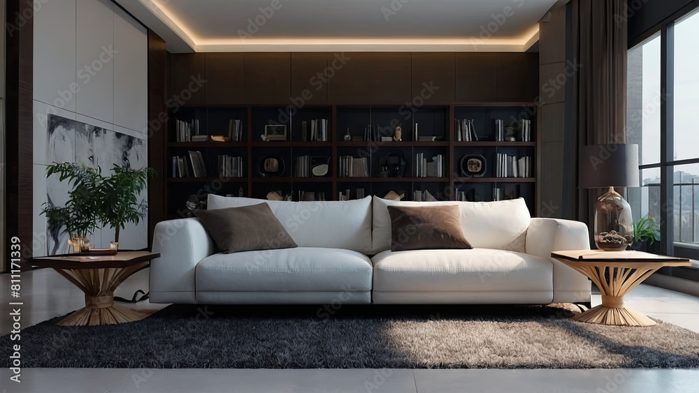 modern living room with sofa