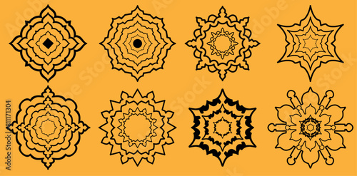 Set of islamic shape illustration design blank islamic shape template vector