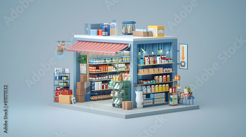 Curating Product Lines Concept 3D Illustration: E commerce Merchandiser Optimizing Inventory for Market Demand