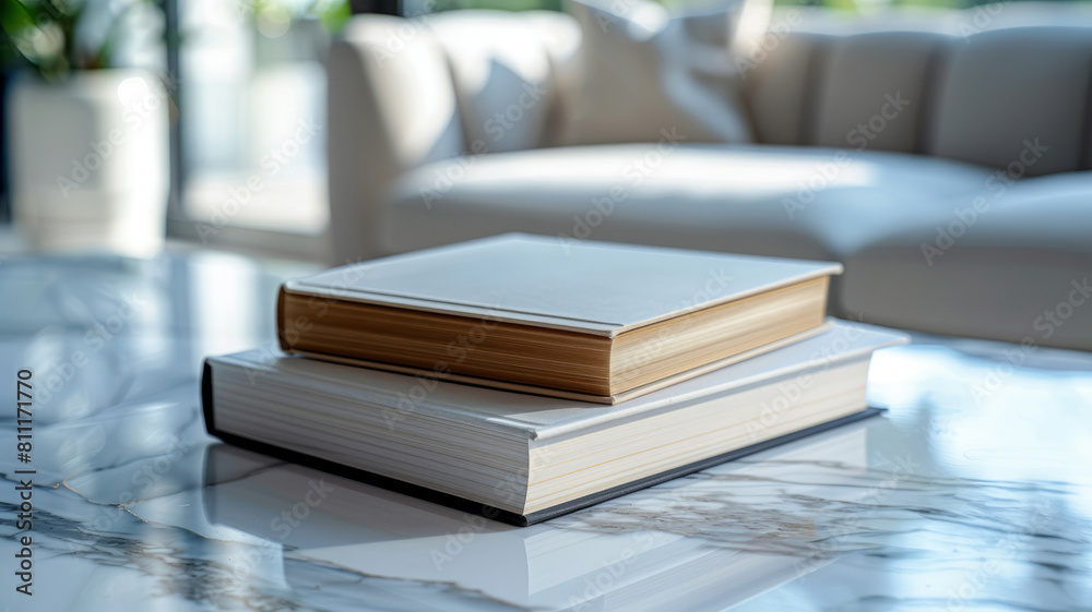 Two books on a marble table Two books on a marble table