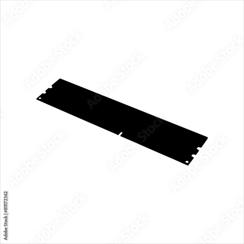 Computer ram silhouette isolated on white background. Computer ram icon vector illustration design.