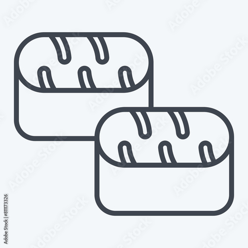 Icon Sushi Tuna. related to Seafood symbol. line style. simple design illustration