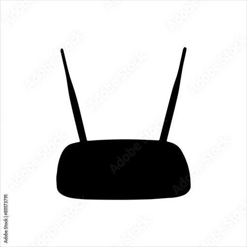 Modern wifi router silhouette isolated on white background. Wifi router icon vector illustration design.