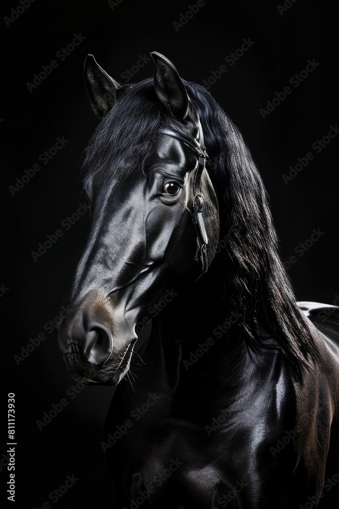 Sleek Symmetry: Enigmatic Horse Silhouette Sleek Symmetry: Enigmatic Horse Silhouette