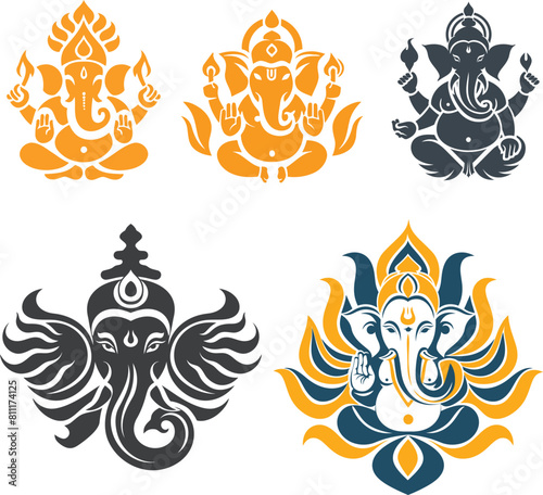 ganesha siluate Vector silhouette