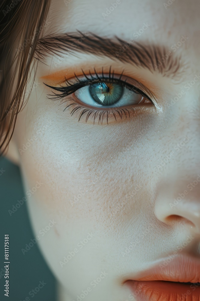 Fototapeta premium Mesmerizing Eyes: Close-Up Portrait of a Young Woman