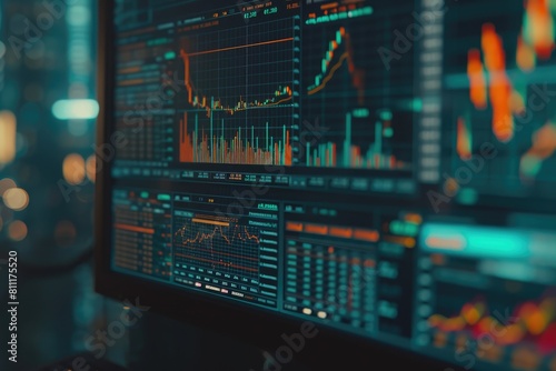 Dynamic Trading Data Visualization on Screen © Luba