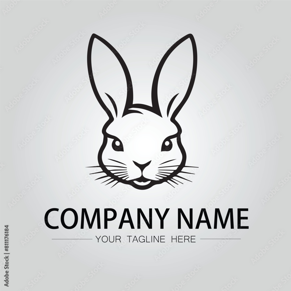 Rabbit silhouette company logo vector image on the white background Rabbit silhouette company logo vector image on the white background
