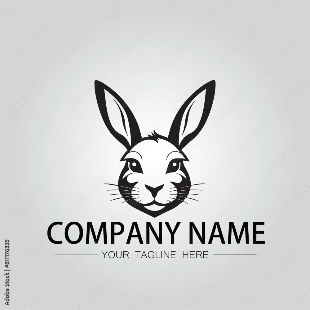 Rabbit silhouette company logo vector image on the white background Rabbit silhouette company logo vector image on the white background