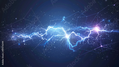 Abstract image of a Energy sign or lightning in the form of starry, generative Ai photo