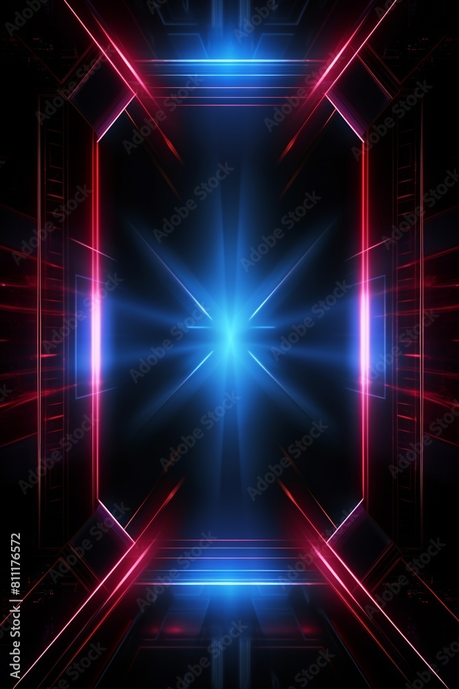 Blue and red glowing light in a dark room Blue and red glowing light in a dark room