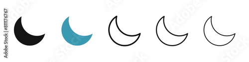Moon icon suite. Half moon icon, a staple for Ramadan-themed UI designs.