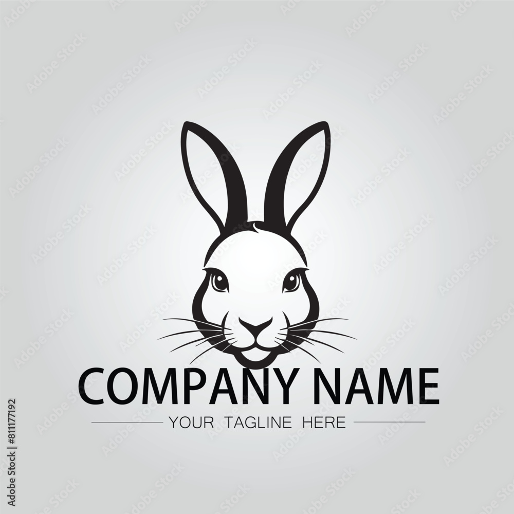 Rabbit silhouette company logo vector image on the white background Rabbit silhouette company logo vector image on the white background