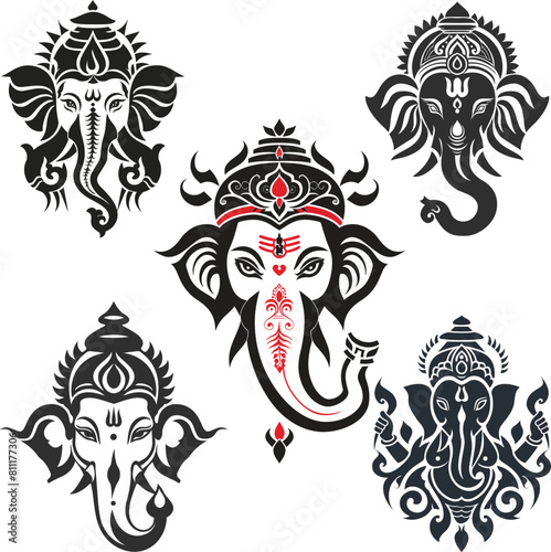ganesha siluate Vector silhouette, graphic