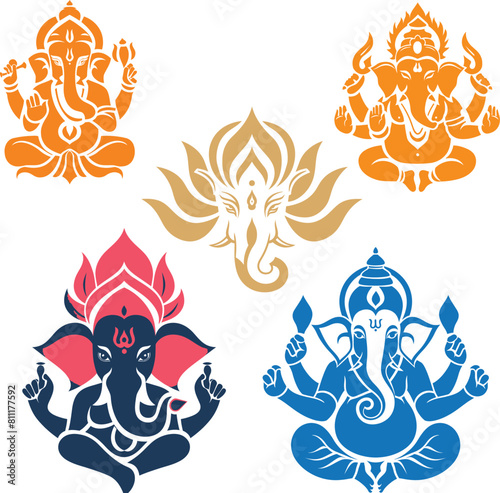ganesha siluate Vector silhouette, graphic