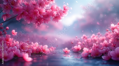 Celestial Ballet: Cherry Blossom Cascade