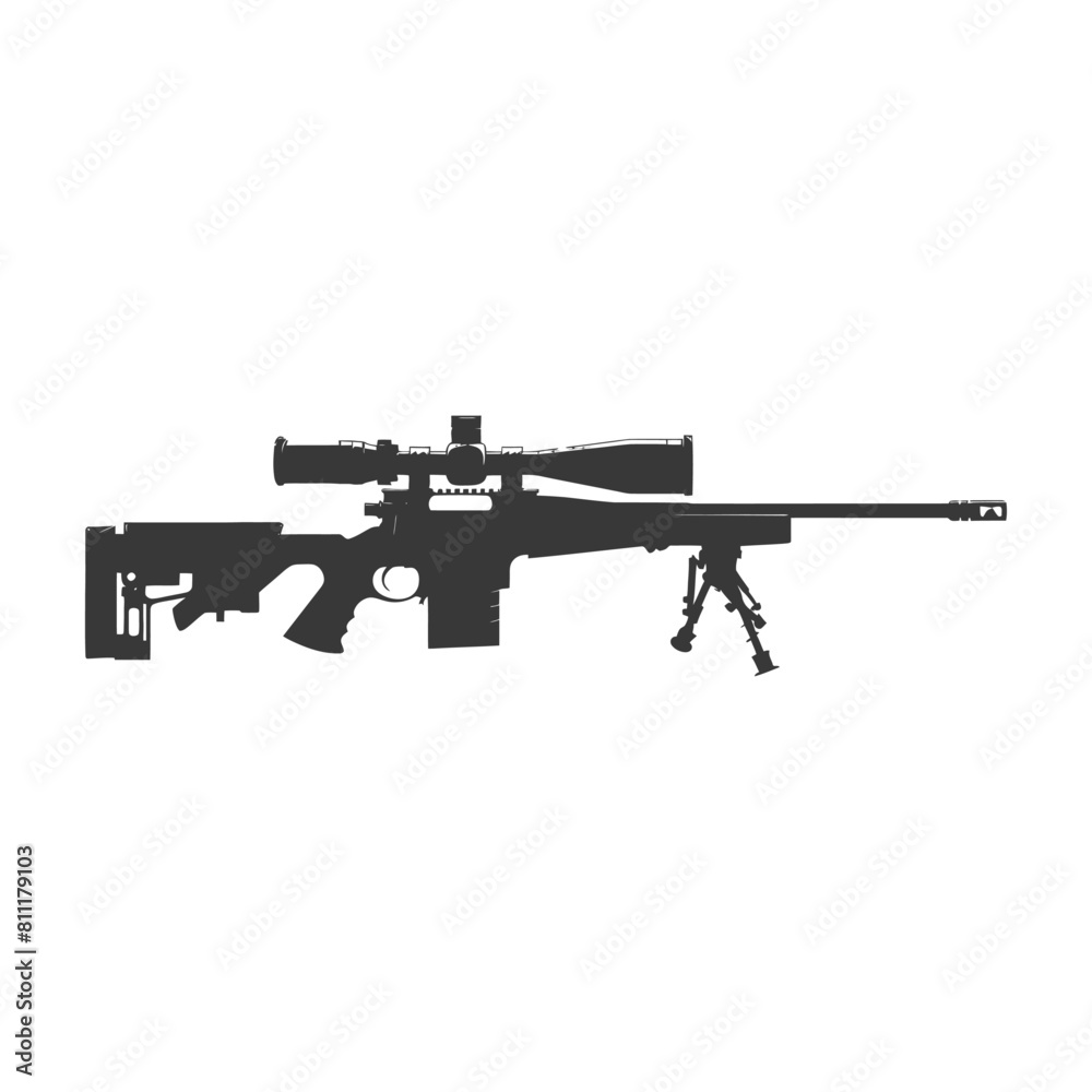 Silhouette Sniper rifle gun military weapon black color only