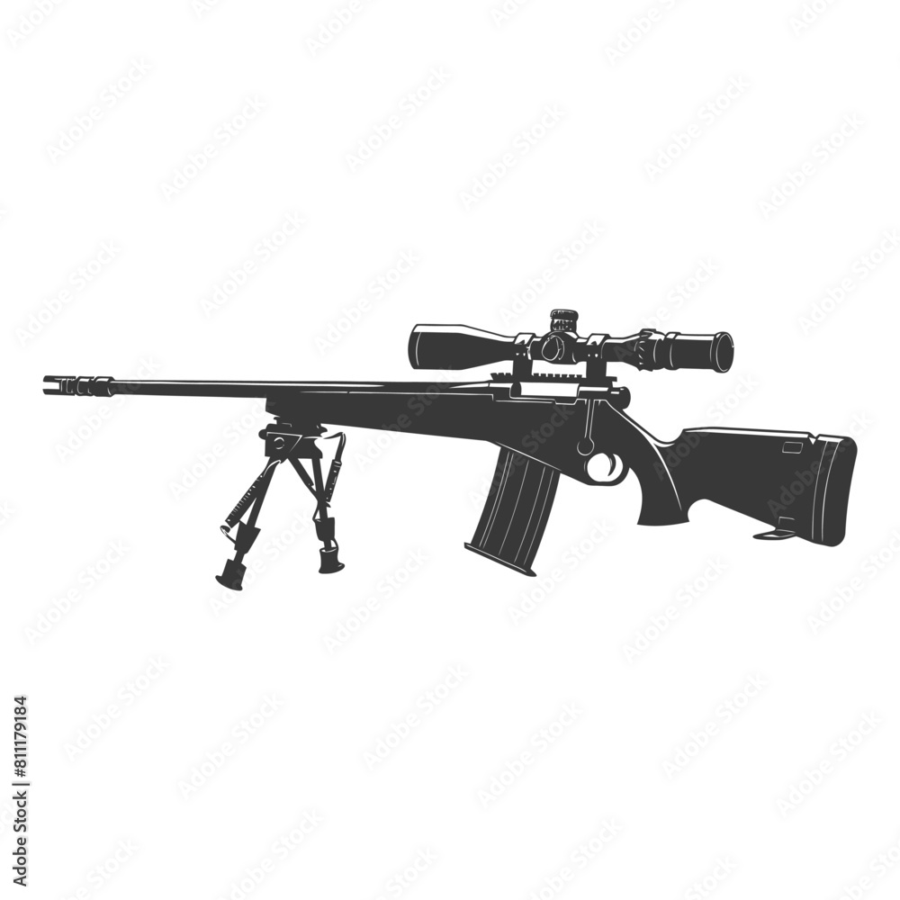 Silhouette Sniper rifle gun military weapon black color only Silhouette Sniper rifle gun military weapon black color only