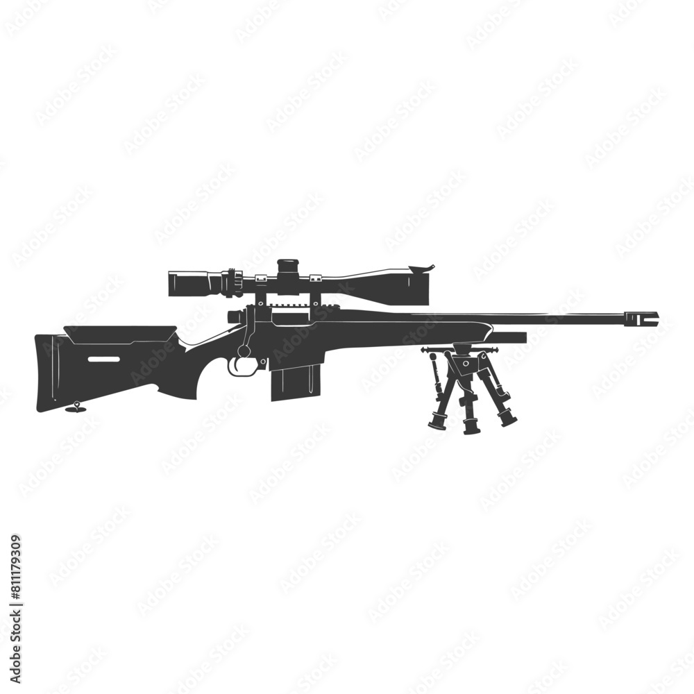 Silhouette Sniper rifle gun military weapon black color only