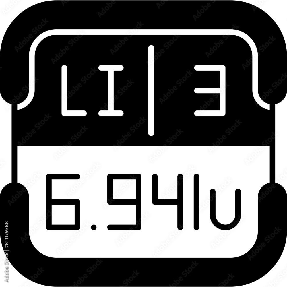 Lithium Periodic Table Element Icon