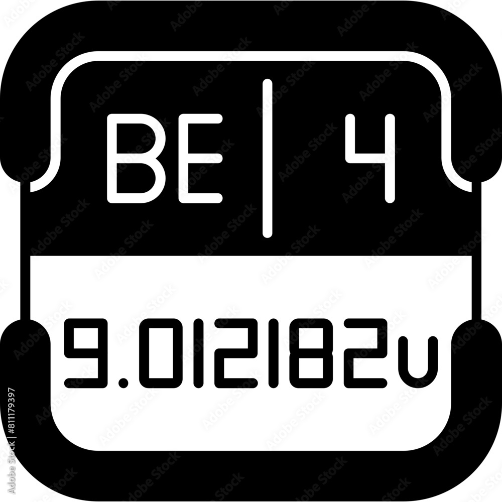 Beryllium Periodic Table Element Icon Beryllium Periodic Table Element Icon