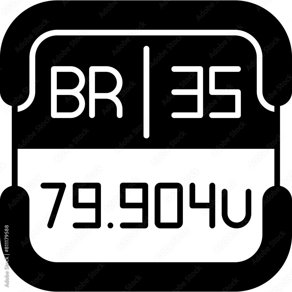 Bromine Periodic Table Element Icon Bromine Periodic Table Element Icon