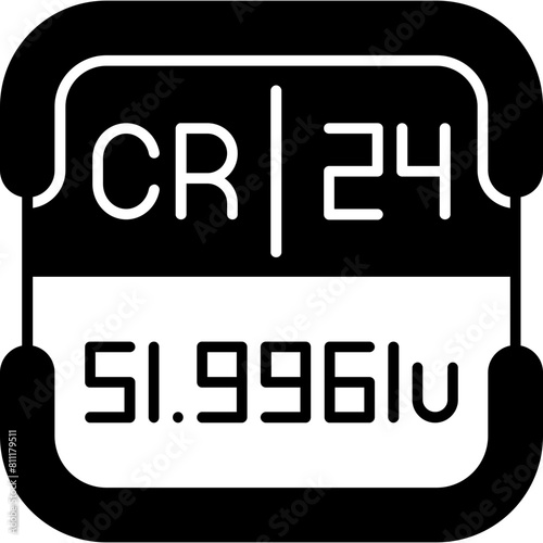 Chromium Periodic Table Element Icon