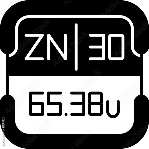 Zinc Periodic Table Element Icon