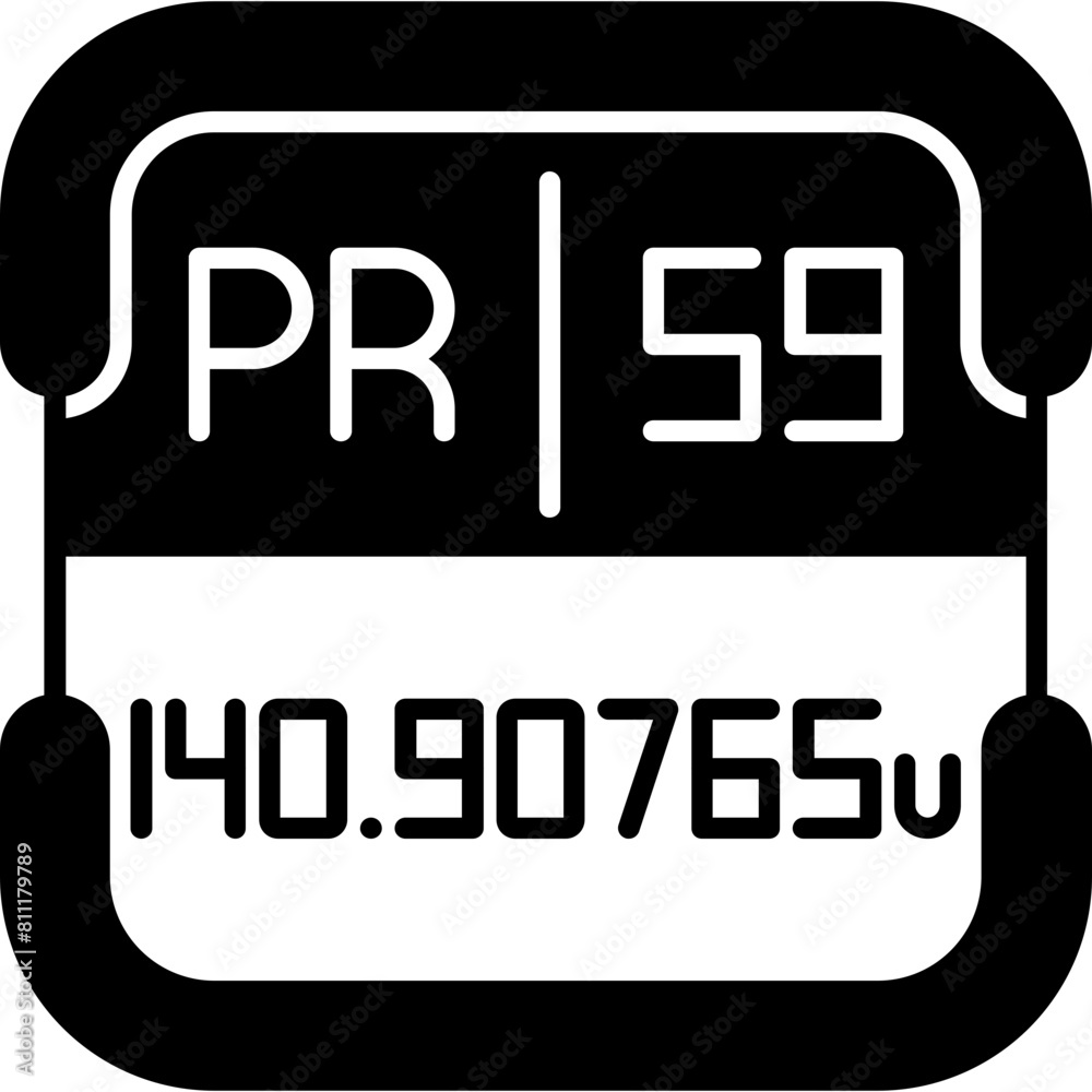 Praseodymium Periodic Table Element Icon Praseodymium Periodic Table Element Icon
