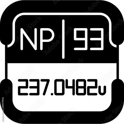Neptunium Periodic Table Element Icon