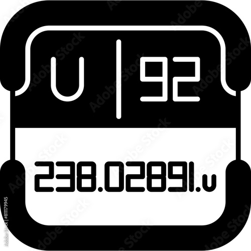 Uranium Periodic Table Element Icon