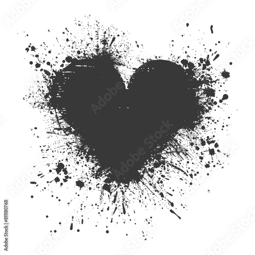 Silhouette Stencil frame dirty texture hearth border black color only