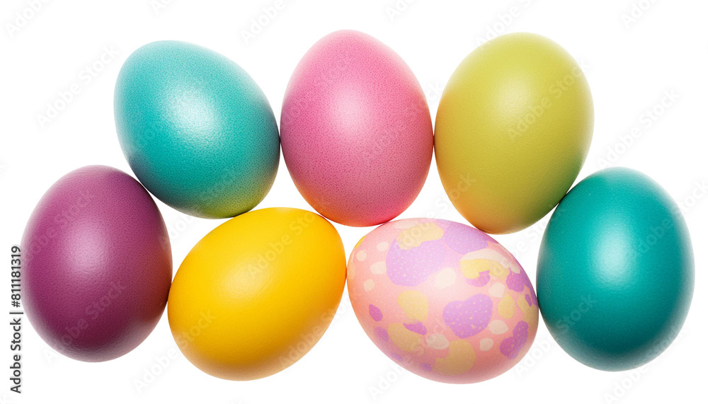 Easter eggs painted in different png.
