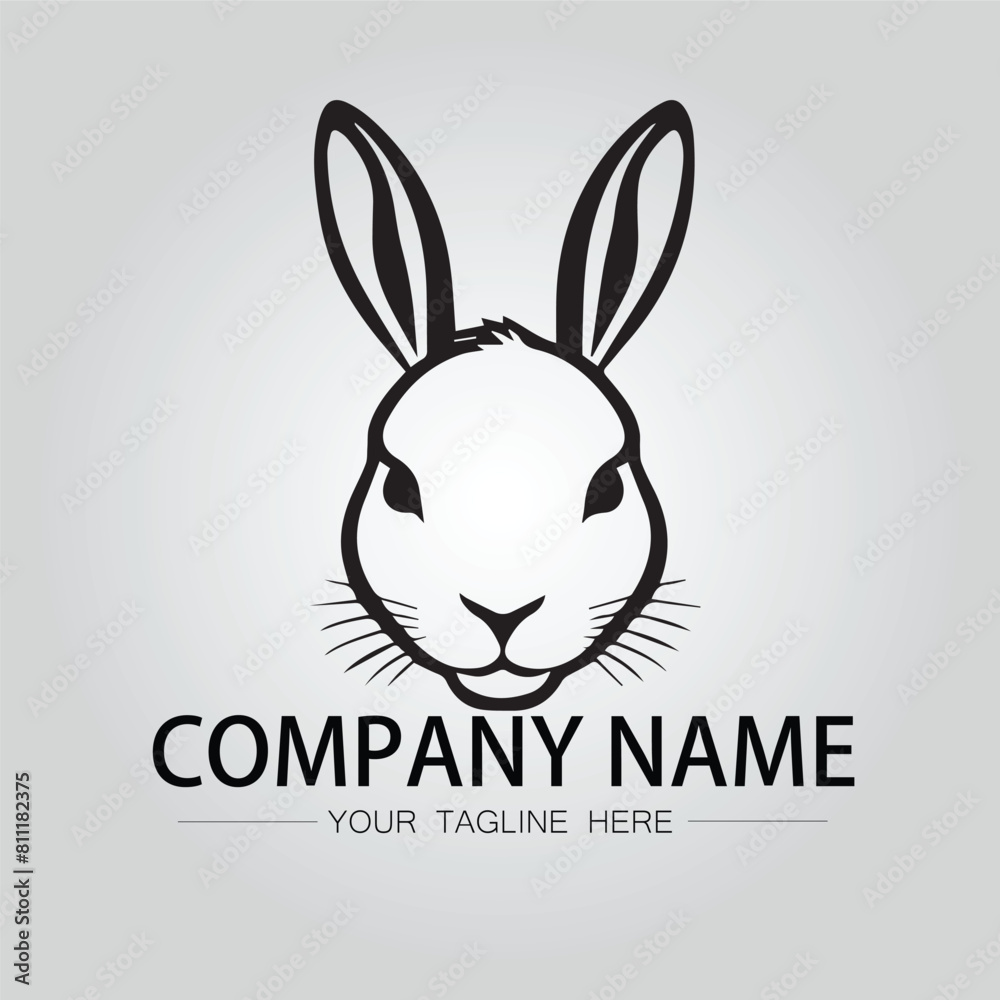 Rabbit silhouette company logo vector image on the white background Rabbit silhouette company logo vector image on the white background