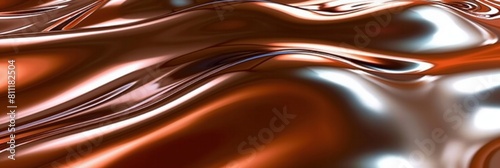 Glossy copper fluid texture ideal for luxurious background applications.