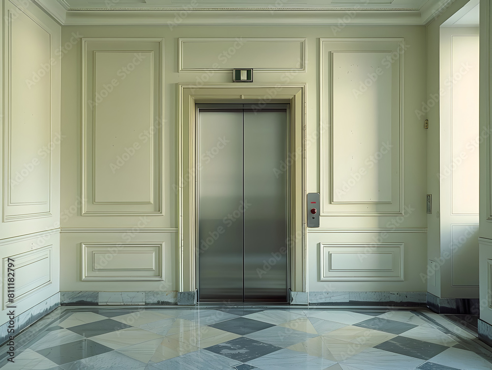 Elegant Minimalist Architectural Hallway with Marble Floor and Symmetrical Design Elegant Minimalist Architectural Hallway with Marble Floor and Symmetrical Design