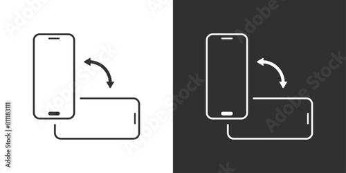 Mobile phone screen rotation sign icon vector design