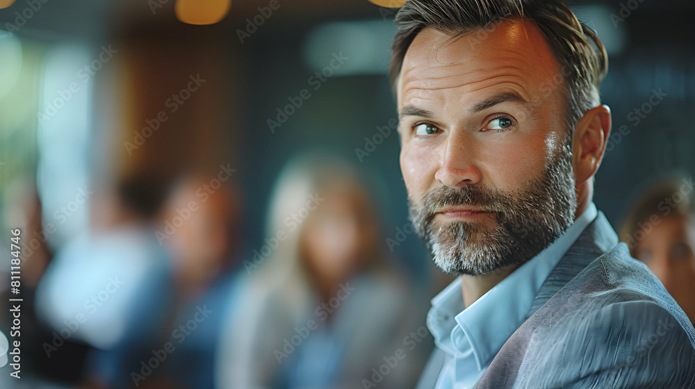 Professional Sales Coaching Seminar for New Hires   Expert guidance in essential techniques for successful sales training, led by seasoned coach in realistic photo stock concept