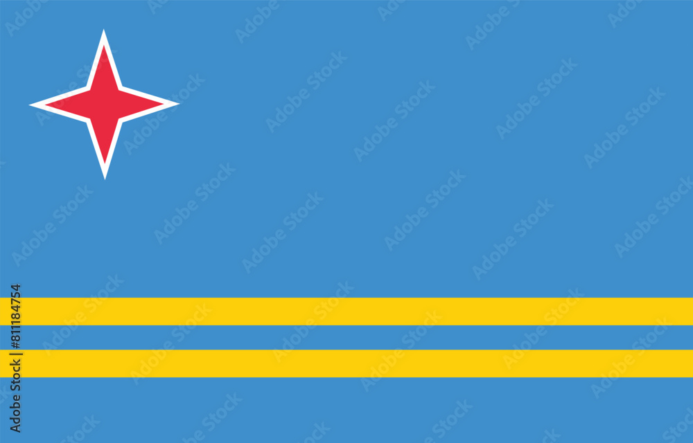 National flag of Aruba. Aruba Flag.
National flag of Aruba. Aruba Flag.