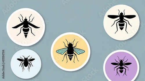 variety of mosquito and fly stickers